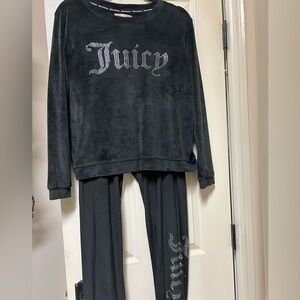 Juicy Couture Black Velour Lounge Set